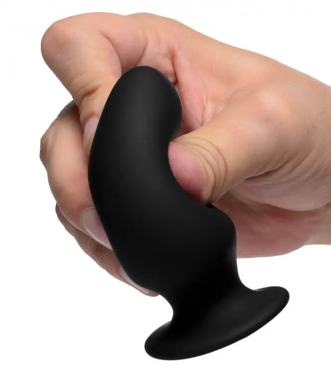 XR Brands Squeeze It Silexpan Anal Plug Small Black Anal