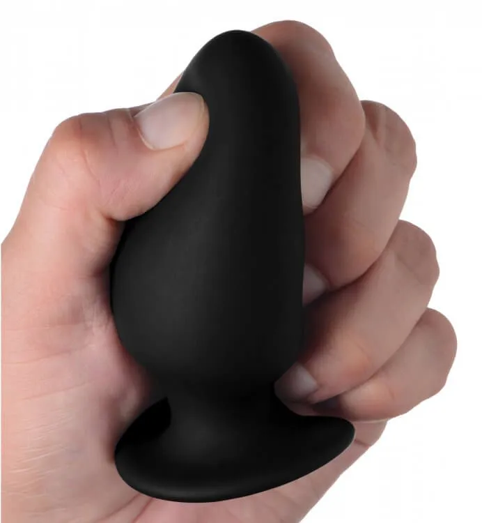 XR Brands Squeeze It Silexpan Anal Plug Small Black Anal