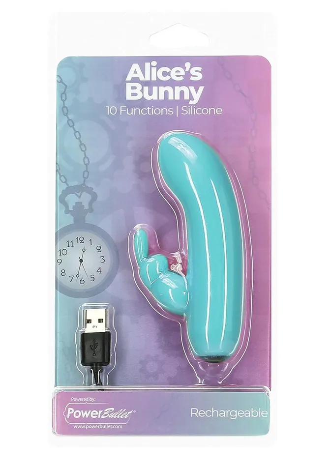 Powerbullet Female Sex Toys Powerbullet Alices Bunny Silicone Rechargeable Rabbit Vibrator