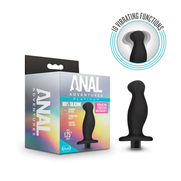Blush Novelties Anal Adventures Platinum Silicone Vibrating Prostate Massager 02Black Male Sex Toys Blush Novelties Anal Adventures Platinum Silicone Vibrating Prostate Massager 02Black Male Sex Toys