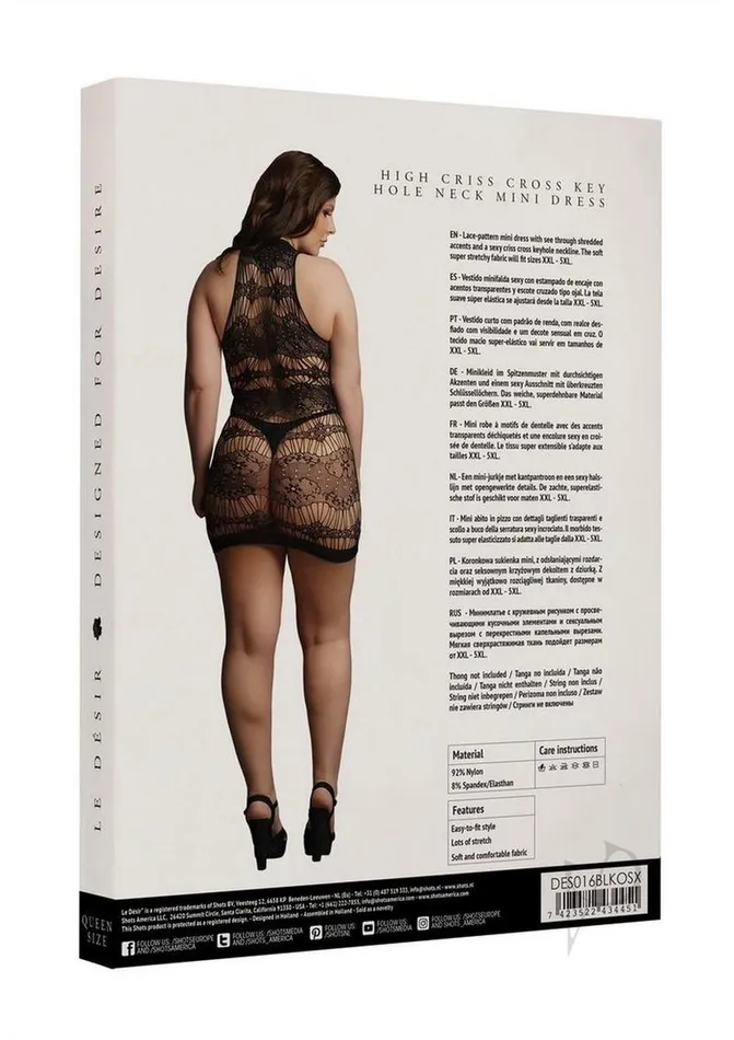 Criss Cross Neck Mini Dress Qn Blk Le Desir Female Sex Toys